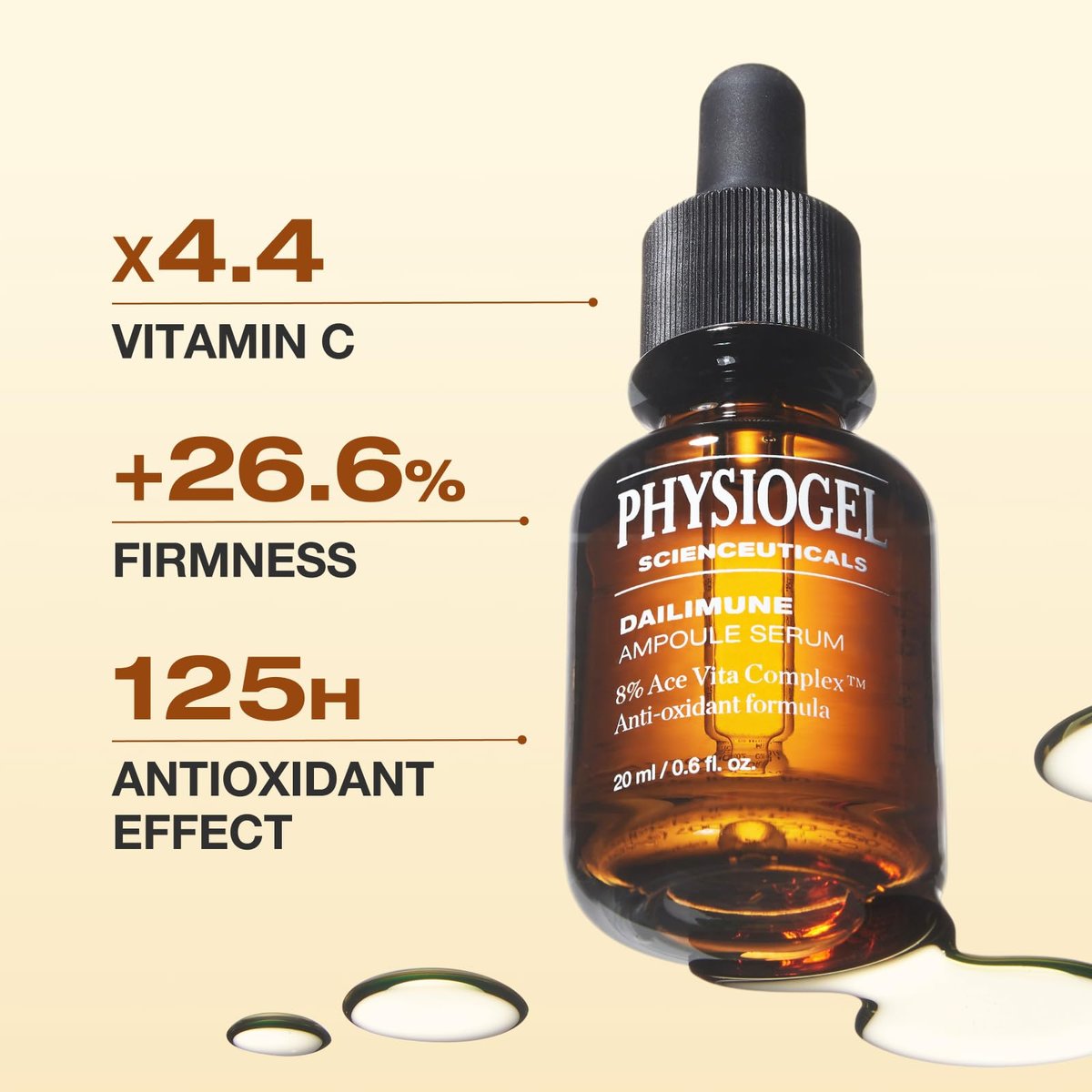 Physiogel Dailimune Ampoule Serum 8% Vitamin Serum – Even Skin Tone & Dark Spot Corrector, Lightweight for All Skin Types, 1.01 fl. oz. Avelisse