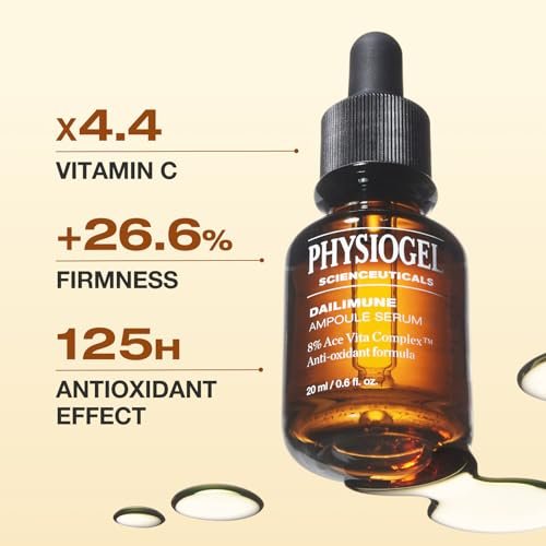 Physiogel Dailimune Ampoule Serum 8% Vitamin Serum – Even Skin Tone & Dark Spot Corrector, Lightweight for All Skin Types, 1.01 fl. oz. Avelisse