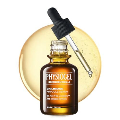 Physiogel Dailimune Ampoule Serum 8% Vitamin Serum – Even Skin Tone & Dark Spot Corrector, Lightweight for All Skin Types, 1.01 fl. oz. Avelisse