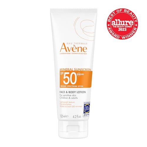 Avène Sheer Mineral Sunscreen Broad Spectrum SPF 50 Face and Body Lotion 4.23 Fl Oz Avelisse