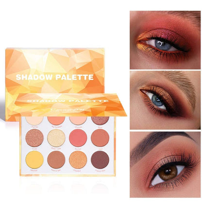 Glitter Eyeshadow Palette Pro 12 Colors - Pigmented Shimmer & Glitter Eye Shadow, Long Lasting Waterproof Makeup Kit for Women