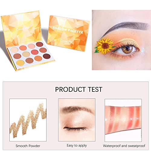 Glitter Eyeshadow Palette Pro 12 Colors - Pigmented Shimmer & Glitter Eye Shadow, Long Lasting Waterproof Makeup Kit for Women - görsel 12