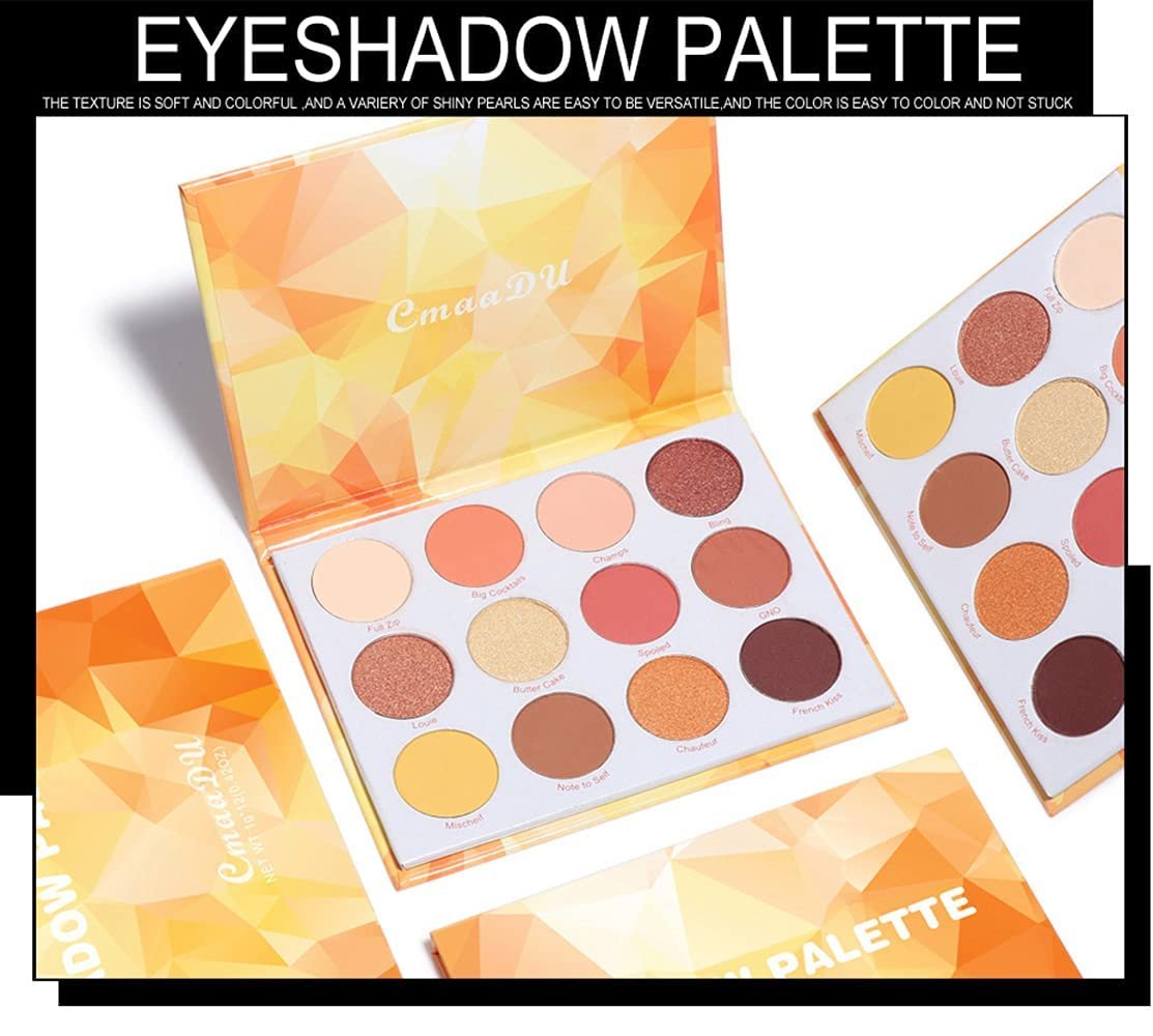Glitter Eyeshadow Palette Pro 12 Colors - Pigmented Shimmer & Glitter Eye Shadow, Long Lasting Waterproof Makeup Kit for Women - görsel 3