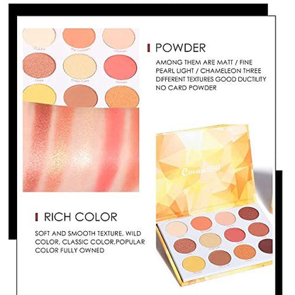 Glitter Eyeshadow Palette Pro 12 Colors - Pigmented Shimmer & Glitter Eye Shadow, Long Lasting Waterproof Makeup Kit for Women