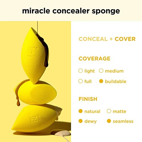 Real Techniques Miracle Concealer Sponge – Latex-Free Makeup Blending Sponge for Liquid & Cream Concealer, 2 Count, Yellow - görsel 13
