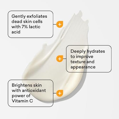 AmLactin Daily Vitamin C Lotion – Brightening Body Lotion for Dry Skin, No-Scrub Exfoliator with 7% Lactic Acid AHA and Vitamin C, 7.9 oz