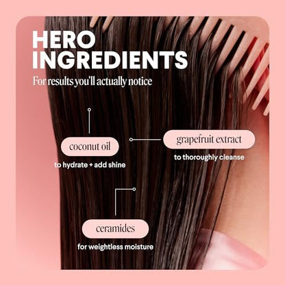 MONDAY HAIRCARE Clarify Shampoo and Conditioner Set for Oily Hair - 12 oz Each with Grapefruit Extract, Coconut Oil, Shea Butter, Vitamin E & Pro-Vitamin B5