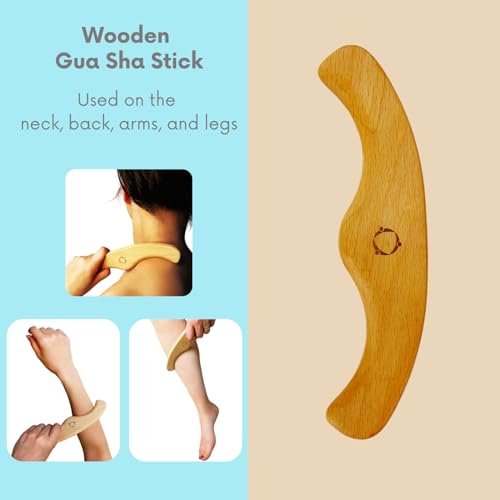 Dry Brushing Body Brush for Lymphatic Drainage with Contoured Handle & Wood Therapy Massage Tools - Vegan, Anti-Cellulite, Body Sculpting Kit for Sensitive Skin Avelisse