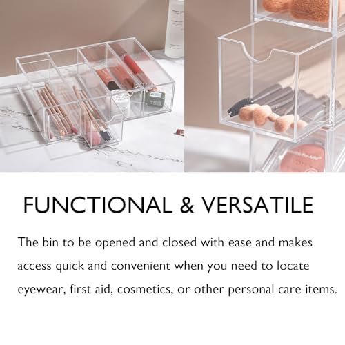 Clear Acrylic Sunglass Storage Box – 4-Layer Eyeglass Organizer with Strong Load-Bearing Tray for Home & Office Avelisse