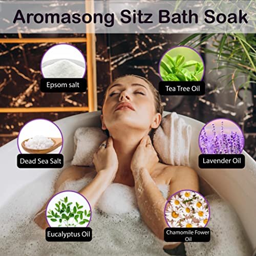 Aromasong Sitz Bath Postpartum Soak – Dead Sea Salt & Epsom Salts with Lavender, Chamomile & Eucalyptus Oil (14 oz) - görsel 4