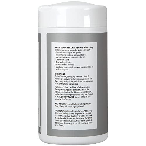 ForPro Professional Collection Expert Hair Color Remover Wipes - Pre-Moistened, Hypoallergenic, Clean Fresh Scent - 100 Count Avelisse