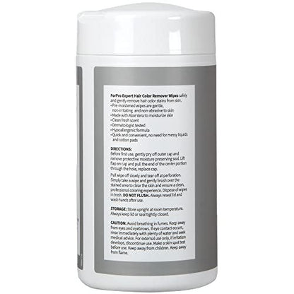 ForPro Professional Collection Expert Hair Color Remover Wipes - Pre-Moistened, Hypoallergenic, Clean Fresh Scent - 100 Count Avelisse