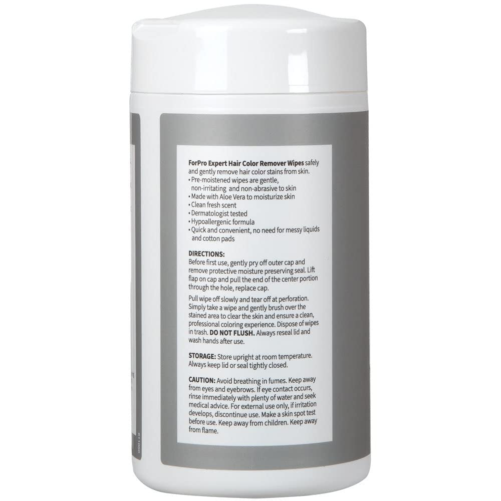 ForPro Professional Collection Expert Hair Color Remover Wipes - Pre-Moistened, Hypoallergenic, Clean Fresh Scent - 100 Count Avelisse