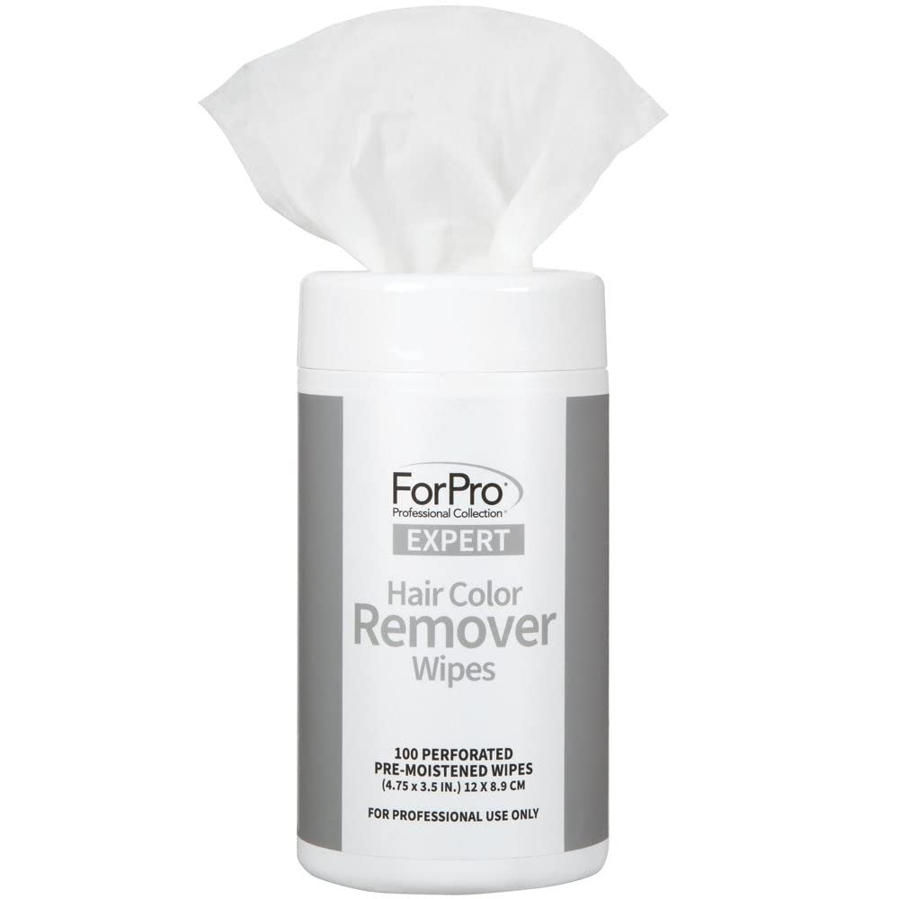 ForPro Professional Collection Expert Hair Color Remover Wipes - Pre-Moistened, Hypoallergenic, Clean Fresh Scent - 100 Count Avelisse