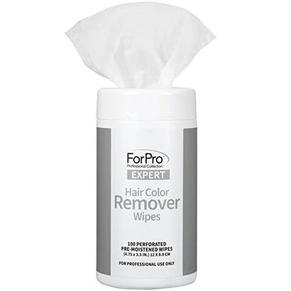 ForPro Professional Collection Expert Hair Color Remover Wipes - Pre-Moistened, Hypoallergenic, Clean Fresh Scent - 100 Count Avelisse