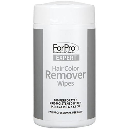 ForPro Professional Collection Expert Hair Color Remover Wipes - Pre-Moistened, Hypoallergenic, Clean Fresh Scent - 100 Count Avelisse