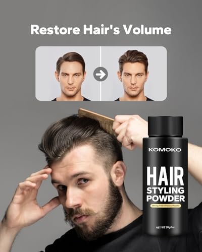 Komoko Hair Styling Powder for Men – 0.7 oz Instantly Volumizing Matte Finish Texture Strong Hold Natural Look - görsel 10
