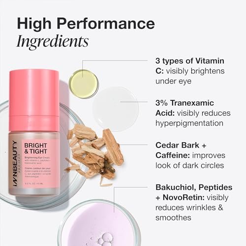 Innbeauty Project Bright & Tight Eye Cream with Vitamin C & Peptides for Dark Circles & Firming, 0.5 oz Avelisse