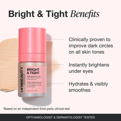 Innbeauty Project Bright & Tight Eye Cream with Vitamin C & Peptides for Dark Circles & Firming, 0.5 oz Avelisse
