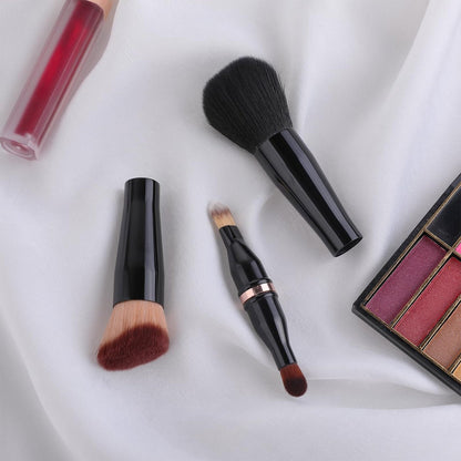 TIESOME 4-in-1 Makeup Brush Set - Double Ended Foundation, Blush, Eyeshadow, Concealer & Powder Brush - All-in-One Travel Makeup Brushes Avelisse