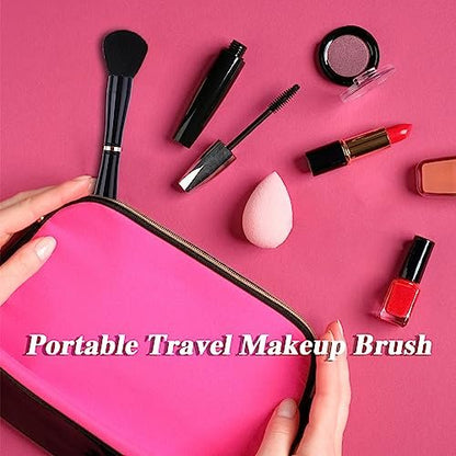 TIESOME 4-in-1 Makeup Brush Set - Double Ended Foundation, Blush, Eyeshadow, Concealer & Powder Brush - All-in-One Travel Makeup Brushes Avelisse