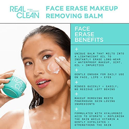 Real Techniques Real Clean Face Erase Makeup Removing Balm – Hydrating Cleansing Balm with Hyaluronic Acid & Vitamin A, 2 fl. oz Avelisse