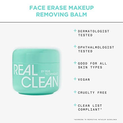 Real Techniques Real Clean Face Erase Makeup Removing Balm – Hydrating Cleansing Balm with Hyaluronic Acid & Vitamin A, 2 fl. oz Avelisse