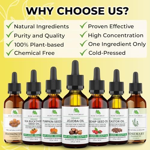 Jeune Naturelle Organic Cold Pressed Jojoba Oil - 100% Pure, Raw, Virgin, Unrefined for Hair and Skin - 2 oz - görsel 12