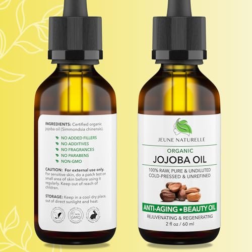 Jeune Naturelle Organic Cold Pressed Jojoba Oil - 100% Pure, Raw, Virgin, Unrefined for Hair and Skin - 2 oz - görsel 6
