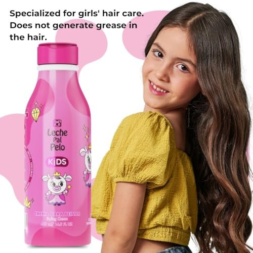 Leche Pal Pelo Kids Styling Cream - Lightweight Hair Cream with Coconut Oil & Jojoba Oil - Gentle Frizz Control for Children - 14.9 oz Avelisse