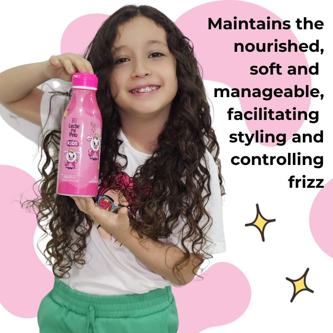 Leche Pal Pelo Kids Styling Cream - Lightweight Hair Cream with Coconut Oil & Jojoba Oil - Gentle Frizz Control for Children - 14.9 oz Avelisse