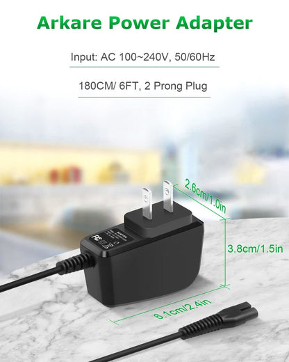 Wahl 9649 Replacement Charger for Color Pro Cordless Hair Clipper & Trimmer - Arkare AC Adapter 6.6FT