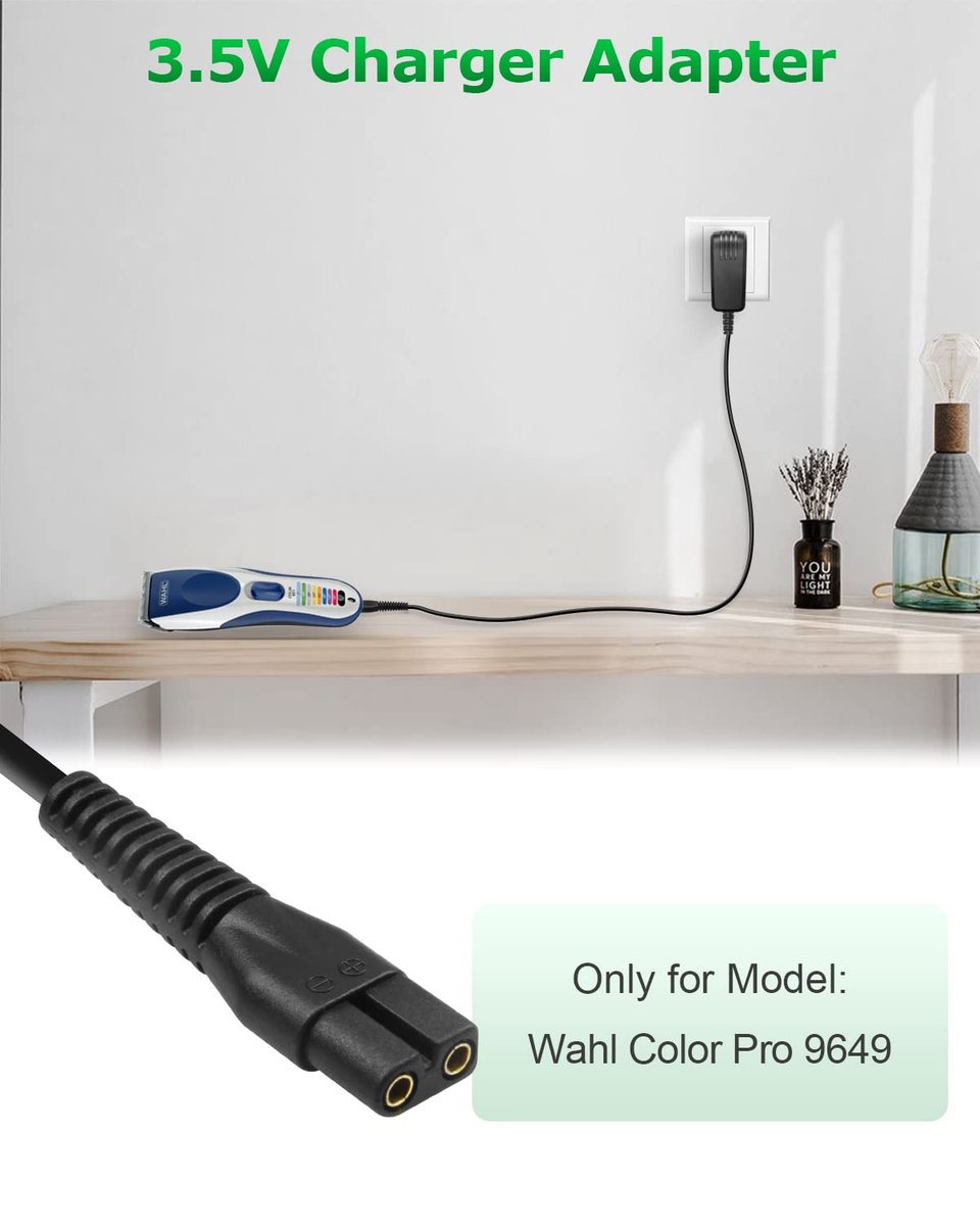 Wahl 9649 Replacement Charger for Color Pro Cordless Hair Clipper & Trimmer - Arkare AC Adapter 6.6FT - görsel 5