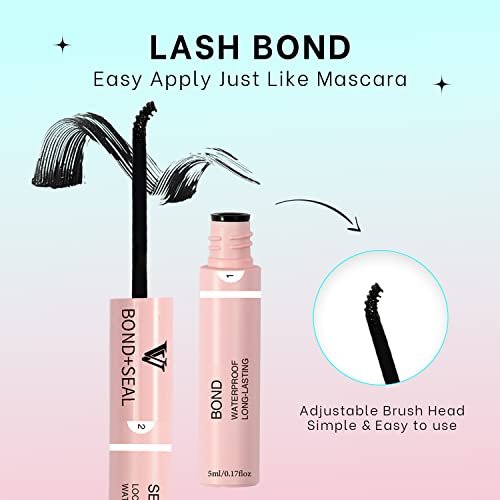 VAVALASH Lash Bond and Seal Cluster Lash Glue - 5ml+5ml, Strong Hold 48-72 Hours, Waterproof for DIY Lash Extensions - görsel 6