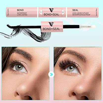 VAVALASH Lash Bond and Seal Cluster Lash Glue - 5ml+5ml, Strong Hold 48-72 Hours, Waterproof for DIY Lash Extensions