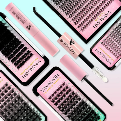 VAVALASH Lash Bond and Seal Cluster Lash Glue - 5ml+5ml, Strong Hold 48-72 Hours, Waterproof for DIY Lash Extensions