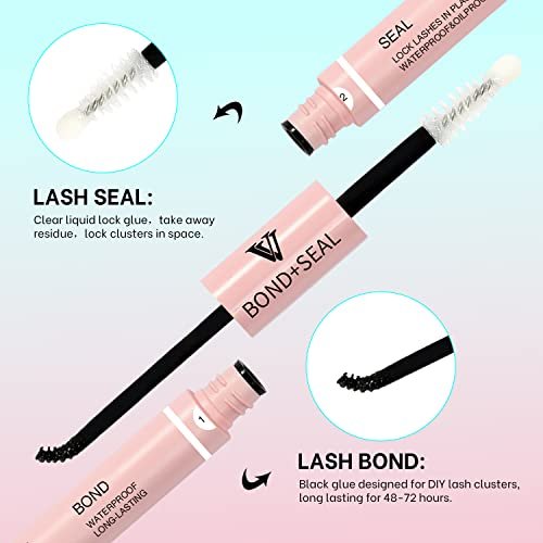 VAVALASH Lash Bond and Seal Cluster Lash Glue - 5ml+5ml, Strong Hold 48-72 Hours, Waterproof for DIY Lash Extensions - görsel 4