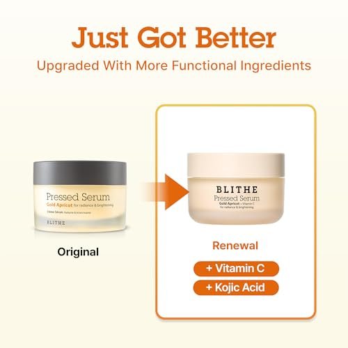 BLITHE Pressed Serum Gold Apricot with Kojic Acid & Vitamin C - Glass Skin Korean Face Serum for Dry Skin, 0.91 fl oz - görsel 4