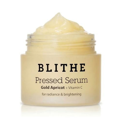 BLITHE Pressed Serum Gold Apricot with Kojic Acid & Vitamin C - Glass Skin Korean Face Serum for Dry Skin, 0.91 fl oz