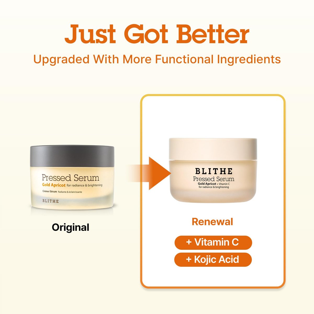 BLITHE Pressed Serum Gold Apricot with Kojic Acid & Vitamin C - Glass Skin Korean Face Serum for Dry Skin, 0.91 fl oz - görsel 3