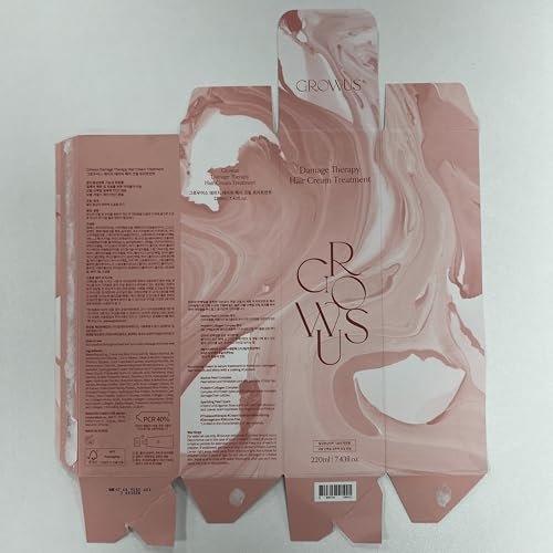 GROWUS Damage Therapy Protein Hair Treatment - 7.43 fl oz Repair & Hydrate Deep Conditioner for Dry, Brittle Hair, Bulgarian Rose Musk Scent, Paraben & Sulfate Free K-Beauty Avelisse