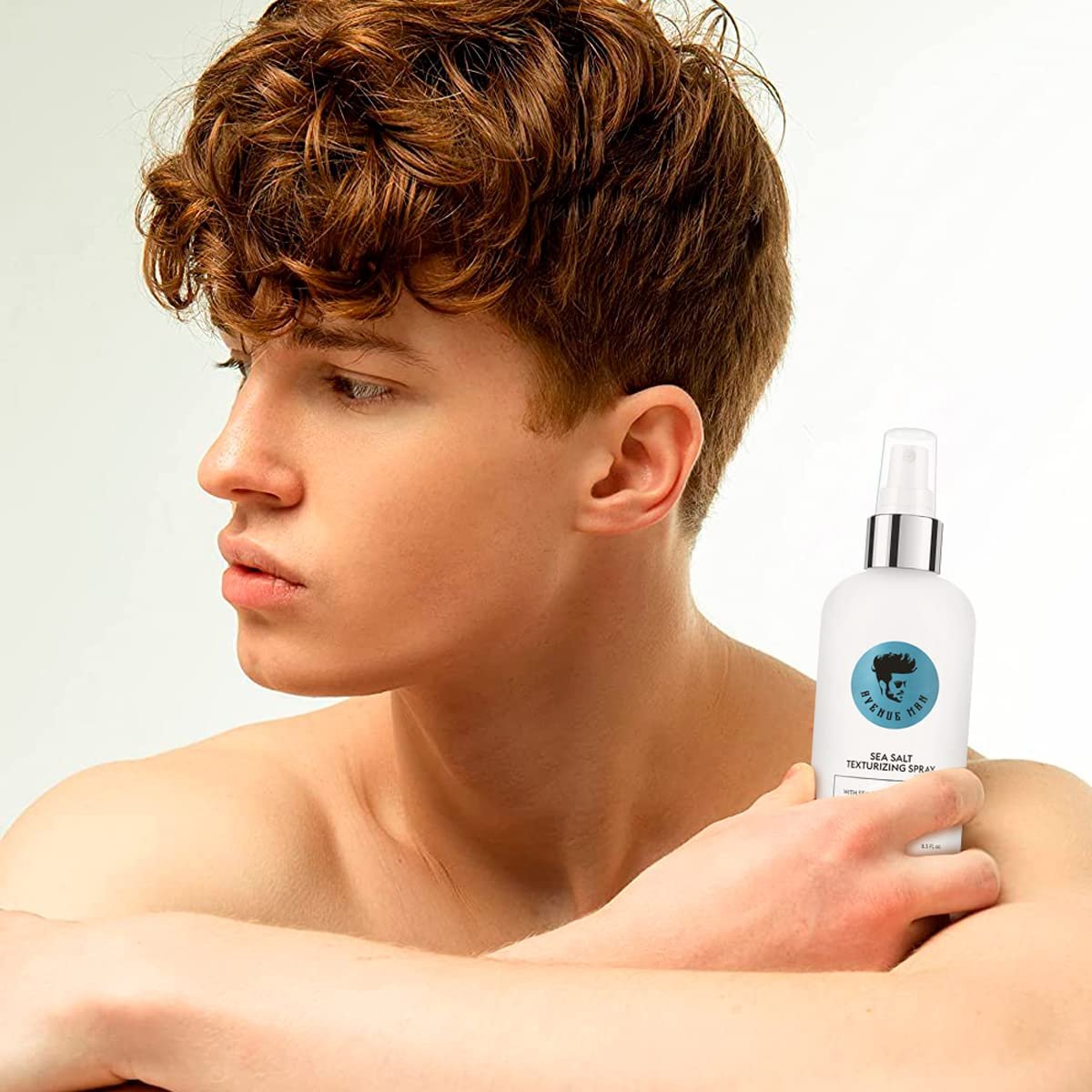 Avenue Man Sea Salt Spray for Men - Texturizing & Thickening Sea Salt Hair Spray with Kelp & Brown Seaweed Extract - Paraben & Sulfate-Free - Add Volume and Texture Beach Hairspray 6.76 Oz Avelisse