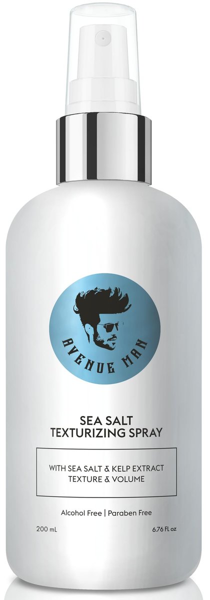 Avenue Man Sea Salt Spray for Men - Texturizing & Thickening Sea Salt Hair Spray with Kelp & Brown Seaweed Extract - Paraben & Sulfate-Free - Add Volume and Texture Beach Hairspray 6.76 Oz Avelisse