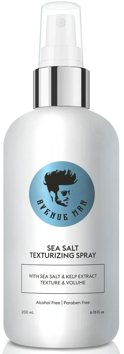 Avenue Man Sea Salt Spray for Men - Texturizing & Thickening Sea Salt Hair Spray with Kelp & Brown Seaweed Extract - Paraben & Sulfate-Free - Add Volume and Texture Beach Hairspray 6.76 Oz Avelisse