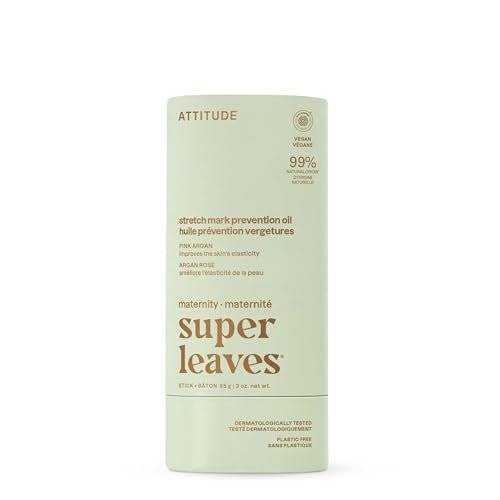 ATTITUDE Plastic-Free Pregnancy Stretch Mark Prevention Oil – EWG Verified, Plant-Based Maternity Care with Pink Argan, 3 oz - görsel 2