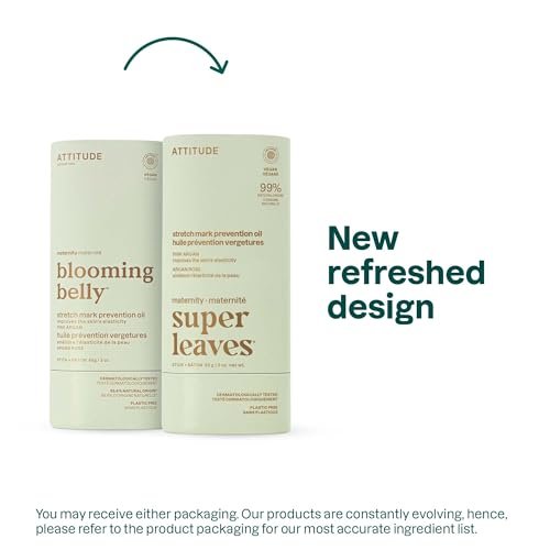 ATTITUDE Plastic-Free Pregnancy Stretch Mark Prevention Oil – EWG Verified, Plant-Based Maternity Care with Pink Argan, 3 oz - görsel 4