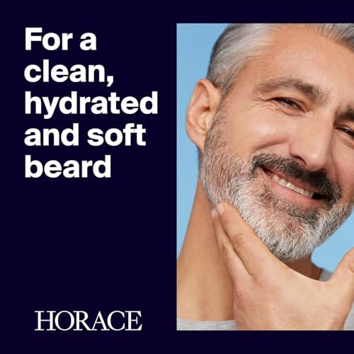 HORACE Beard Shampoo for Men - Sulphate-Free Wash with Castor Oil, Gentle Care for All Skin Types, Woody Aromatic Scent, 250 ml Avelisse