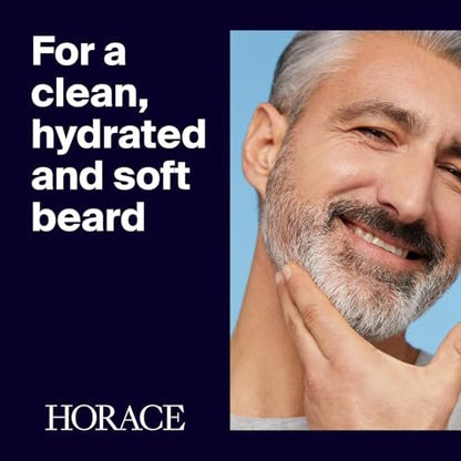 HORACE Beard Shampoo for Men - Sulphate-Free Wash with Castor Oil, Gentle Care for All Skin Types, Woody Aromatic Scent, 250 ml Avelisse