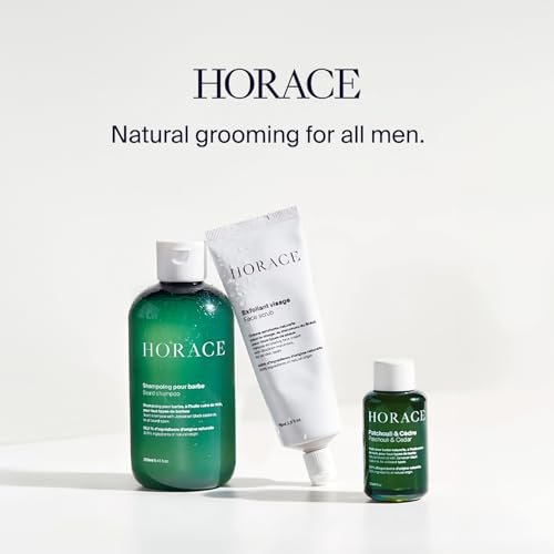 HORACE Beard Shampoo for Men - Sulphate-Free Wash with Castor Oil, Gentle Care for All Skin Types, Woody Aromatic Scent, 250 ml Avelisse