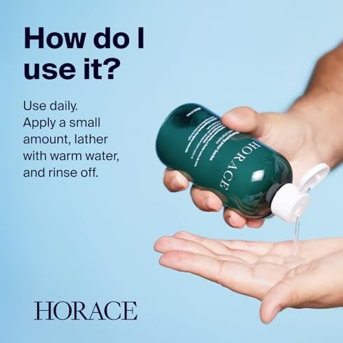 HORACE Beard Shampoo for Men - Sulphate-Free Wash with Castor Oil, Gentle Care for All Skin Types, Woody Aromatic Scent, 250 ml Avelisse